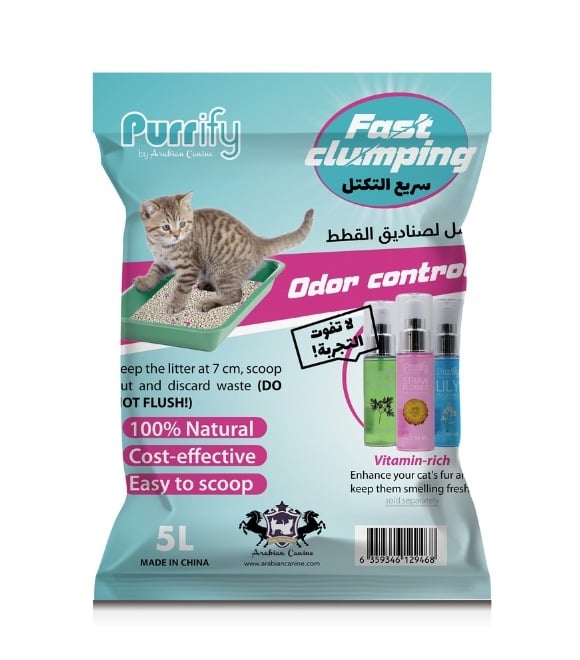 رمل قطط متكتل سريعًا Purrify سعة 5 لتر