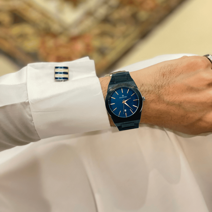ساعة رجالية فاخرة - ماركة ( Diamond Blue )