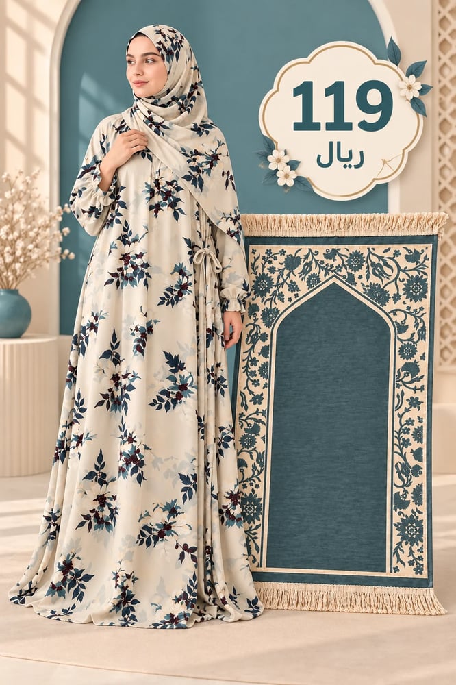 طقم شرشف مرد  قطن كويتي   الطول 160 cm + سجاده مبطنه تركي  1 cm  اللون. سكري وبترولي