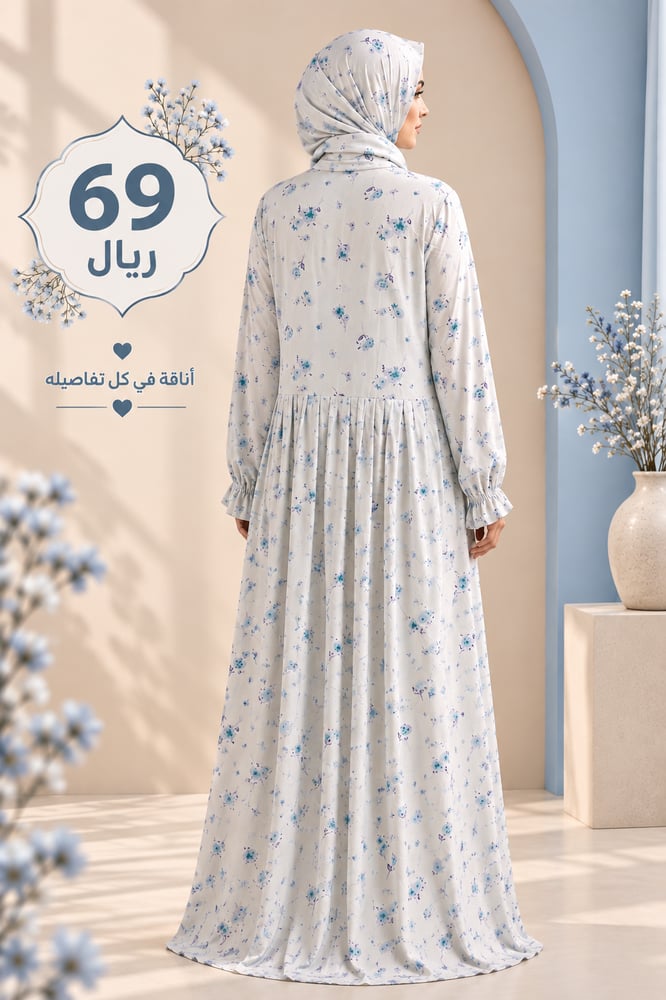 شرشف قطن كويتي  سحاب   كسرات من الخلف الطول  من الكتف 160 cm   اللون. سماوي