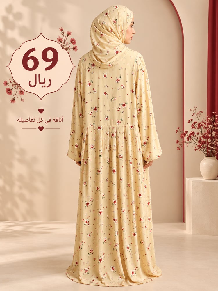 شرشف قطن كويتي  سحاب   كسرات من الخلف الطول  من الكتف 160 cm   اللون. ليموني