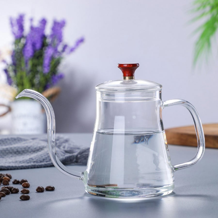 ابريق شاي زجاجي 600 مل , شفاف