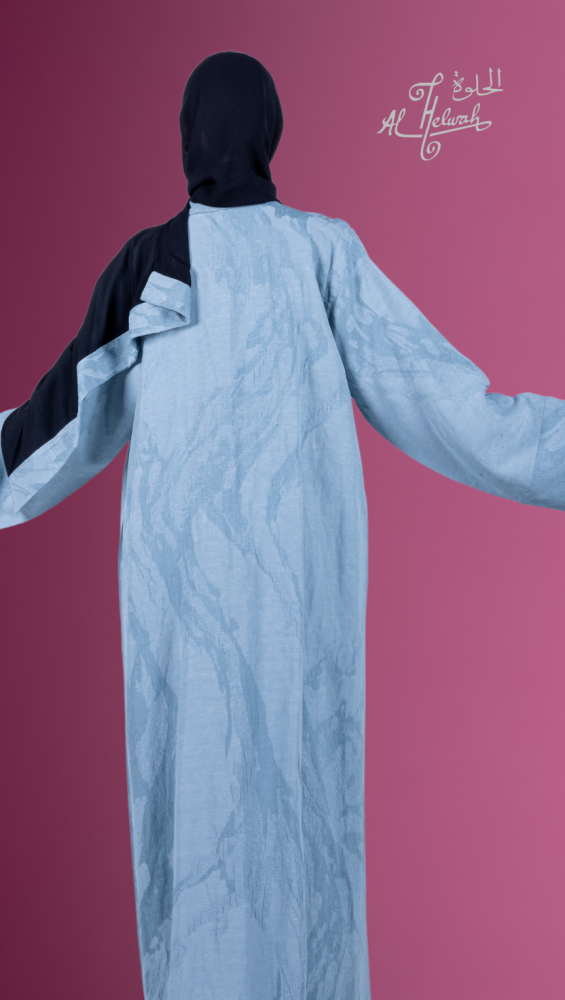 Open abaya, viscose linen