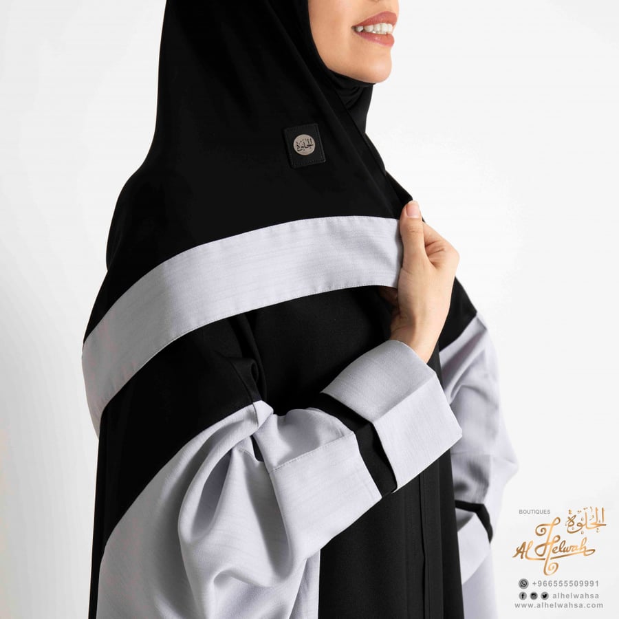 Crepe open butterfly abaya with shantoon fabric fitting + Japanese queen veil