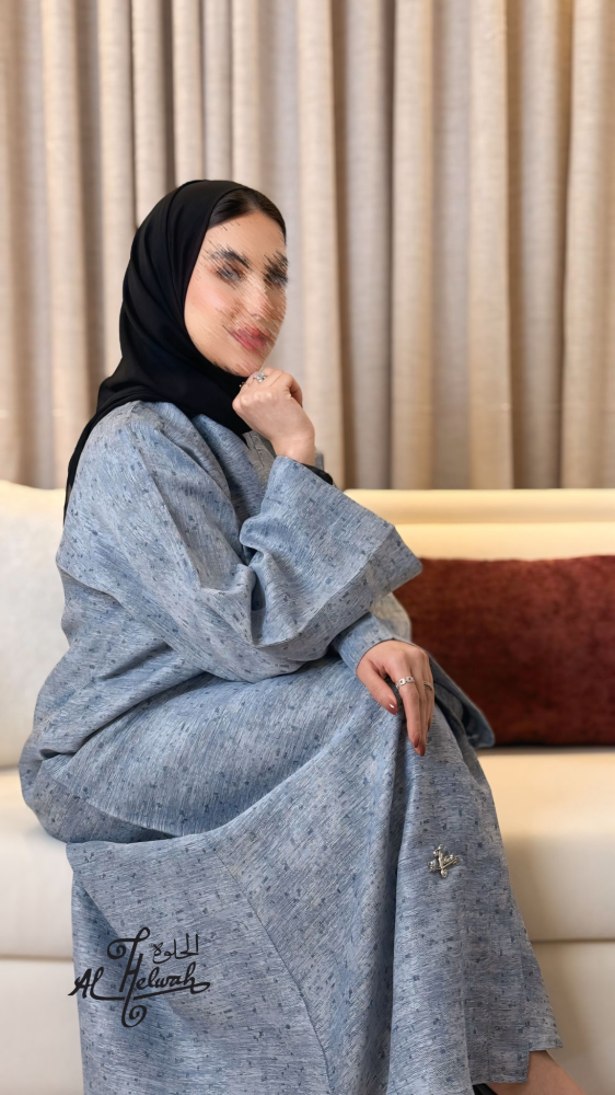عباءة مفتوحة قماش جاكار ملون