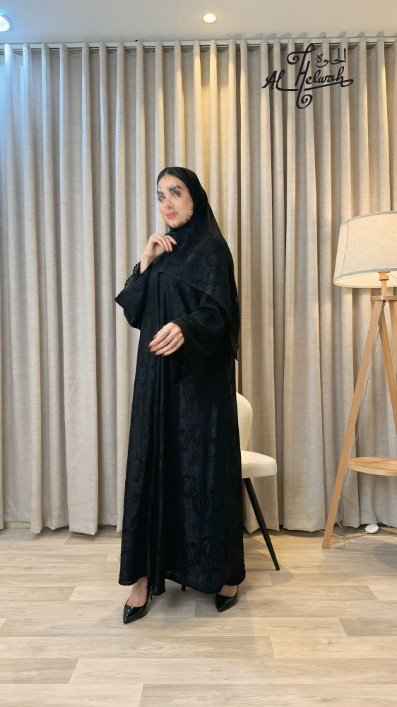 عباءة مفتوحة خامة دانتيل كامل