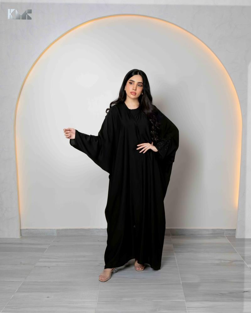 Open abaya, bisht, embroidered royal silk material