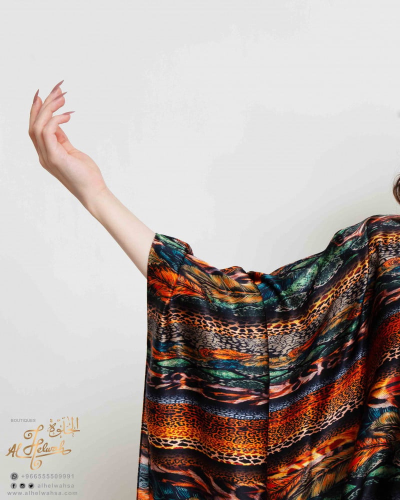 Jalabiya, silk, floral, free size, butterfly model