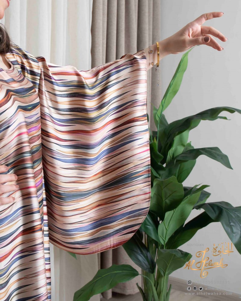 Jalabiya satin wooded Japanese sleeve