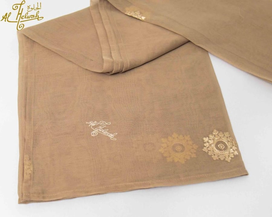 شيلة/طرحة بوال ياباني تطريز كامل مفرد 2م90xسم