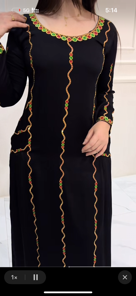 جلابية تطريز و كريستال