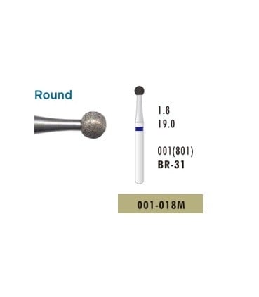 Microcopy - Diamond Bur Br-31M ( 001-018M) Blue - pack of 5 Pcs