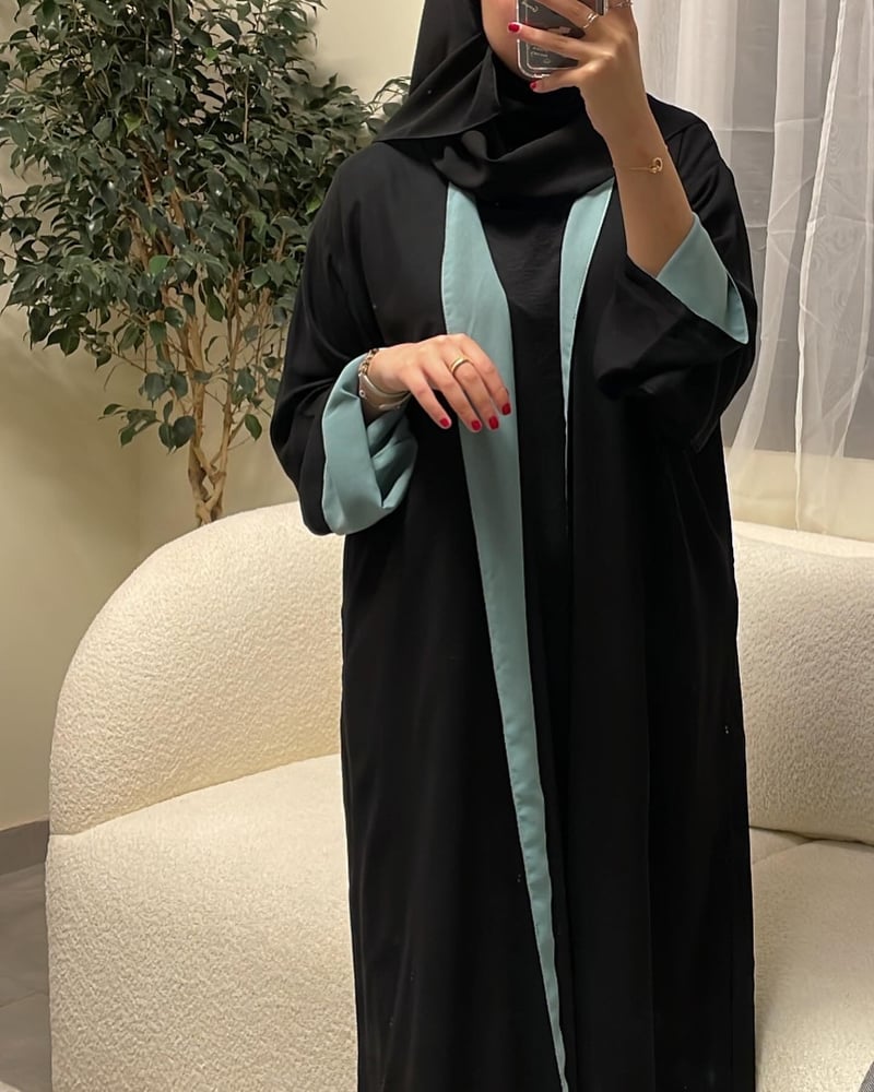 عباية شيفون دبل فيس تيفاني مع اسود