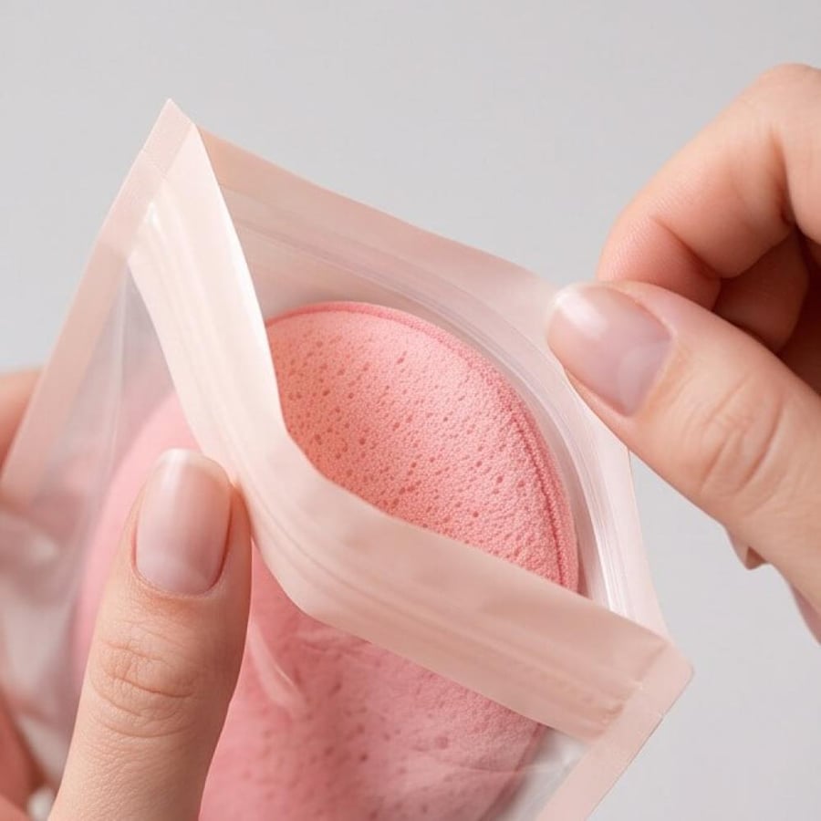 إسفنجة وجه  ناعمة لإزالة المكياج وتنظيف وتقشير البشرة (Powder Puff) - حبة 1 صغيرة