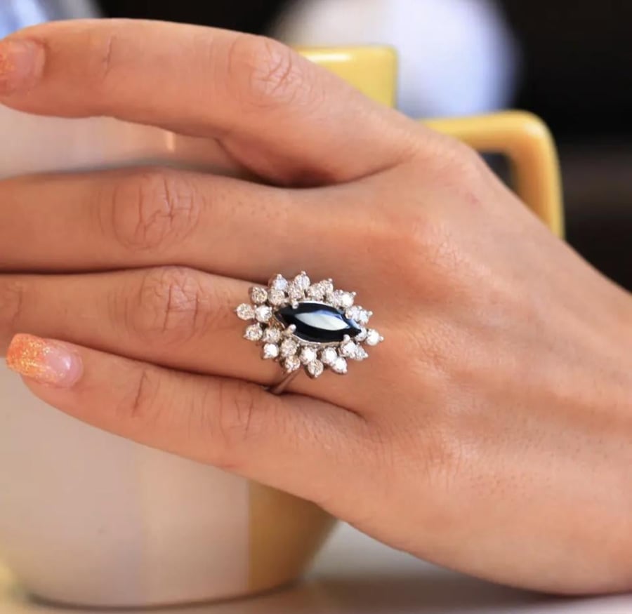 Luxury Black Moissanite Ring