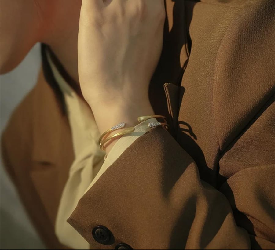 Two-piece silver set (bracelet and ring)