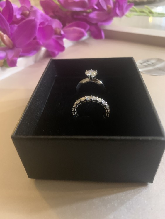 خاتم توينز فضه الماس موسنايت