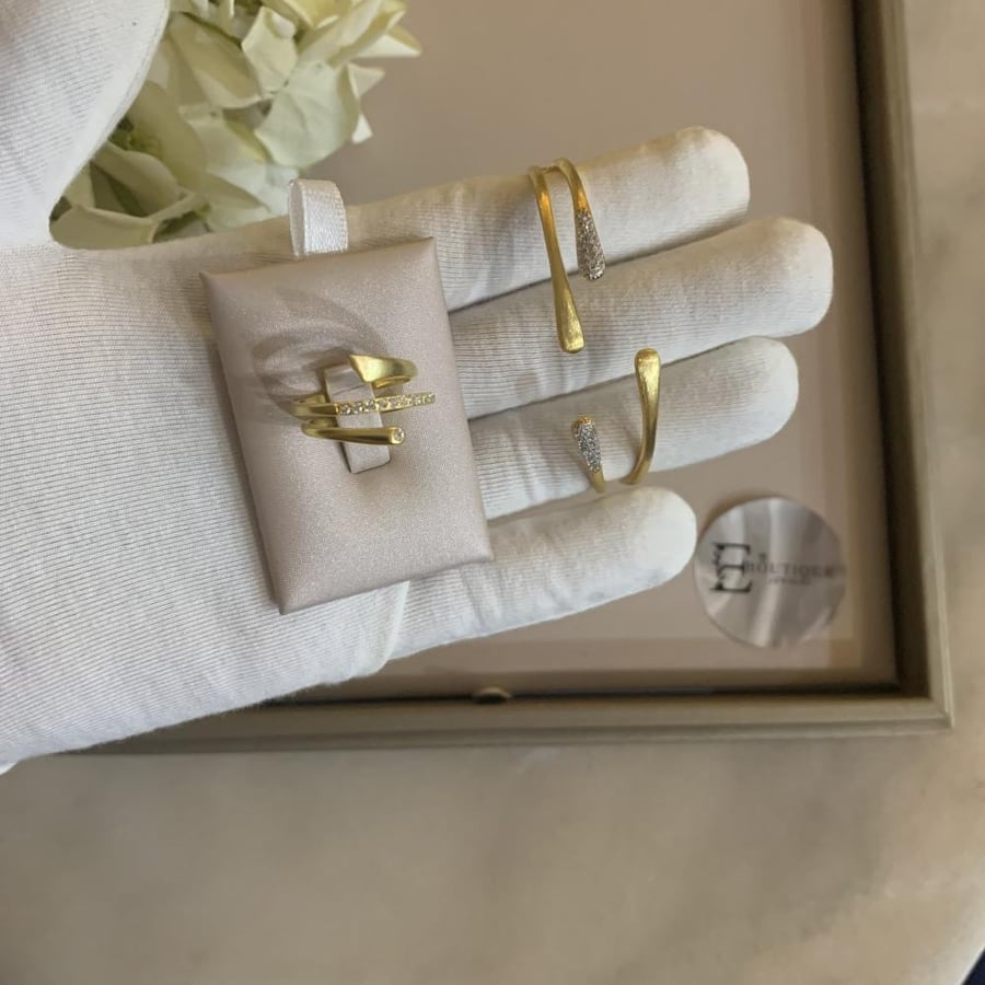 Two-piece silver set (bracelet and ring)