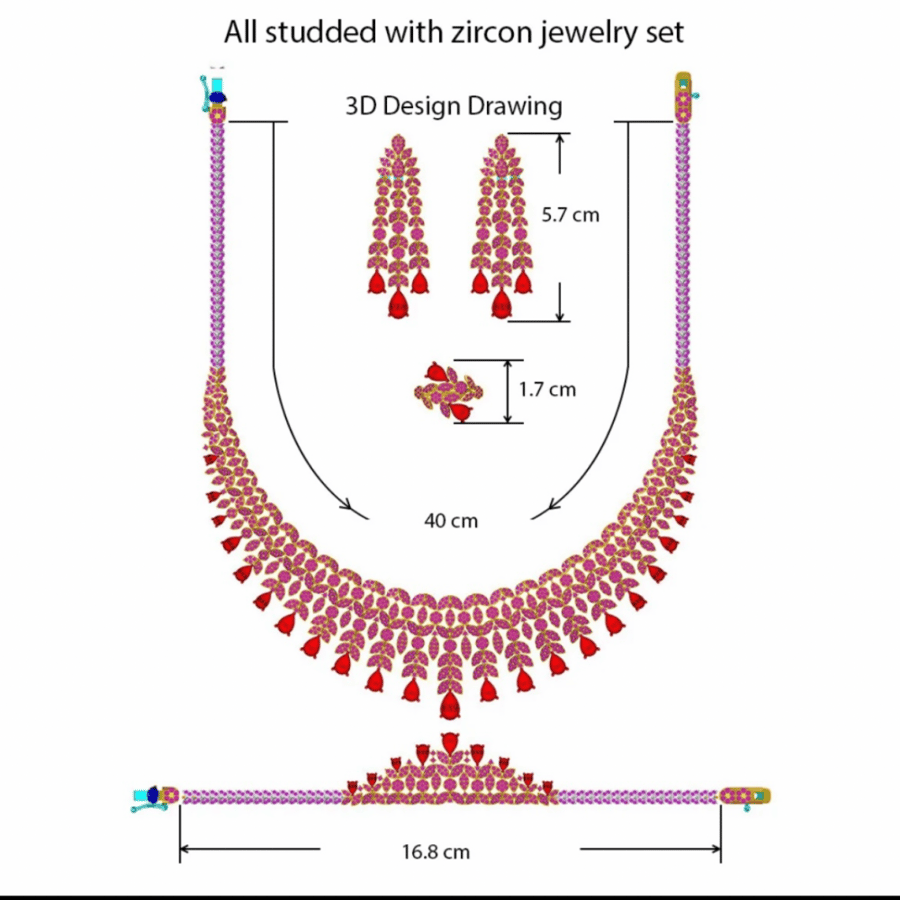 Luxury set from our new Royal collection with blue zircon