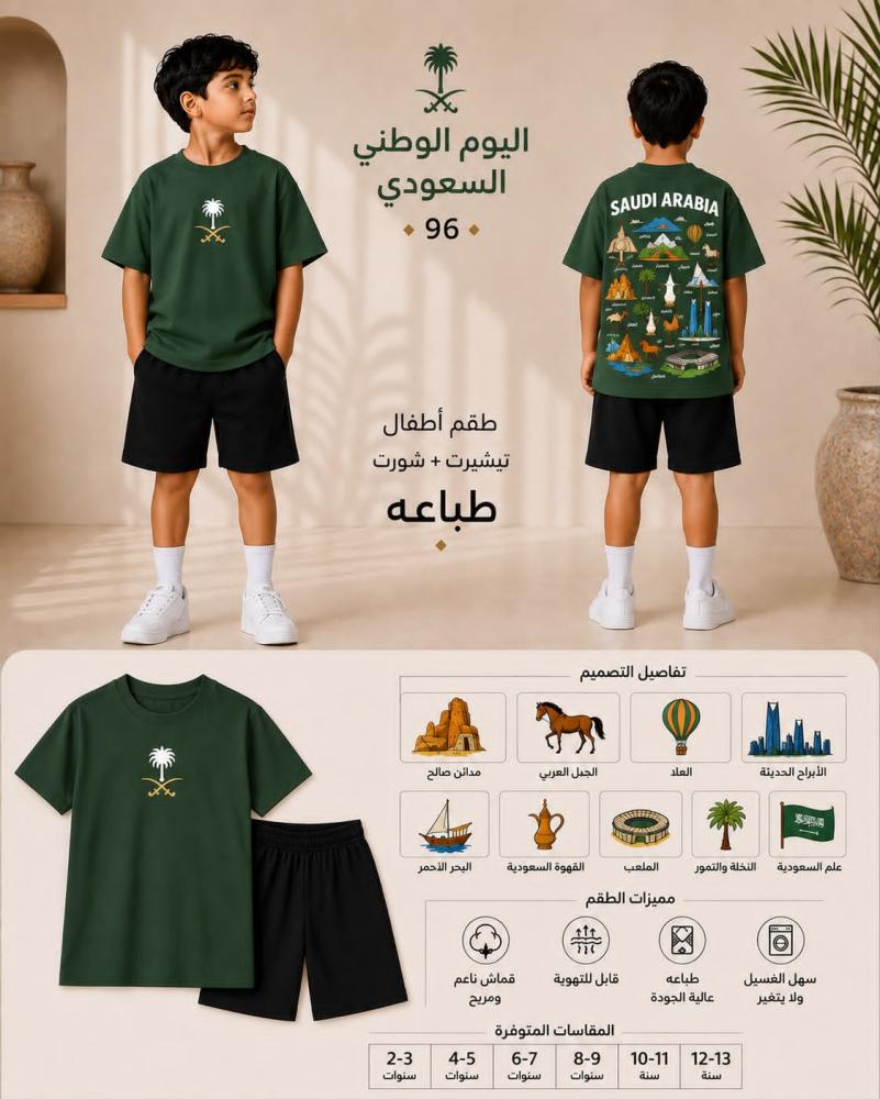 طقم اليوم الوطني  بشكل انيق