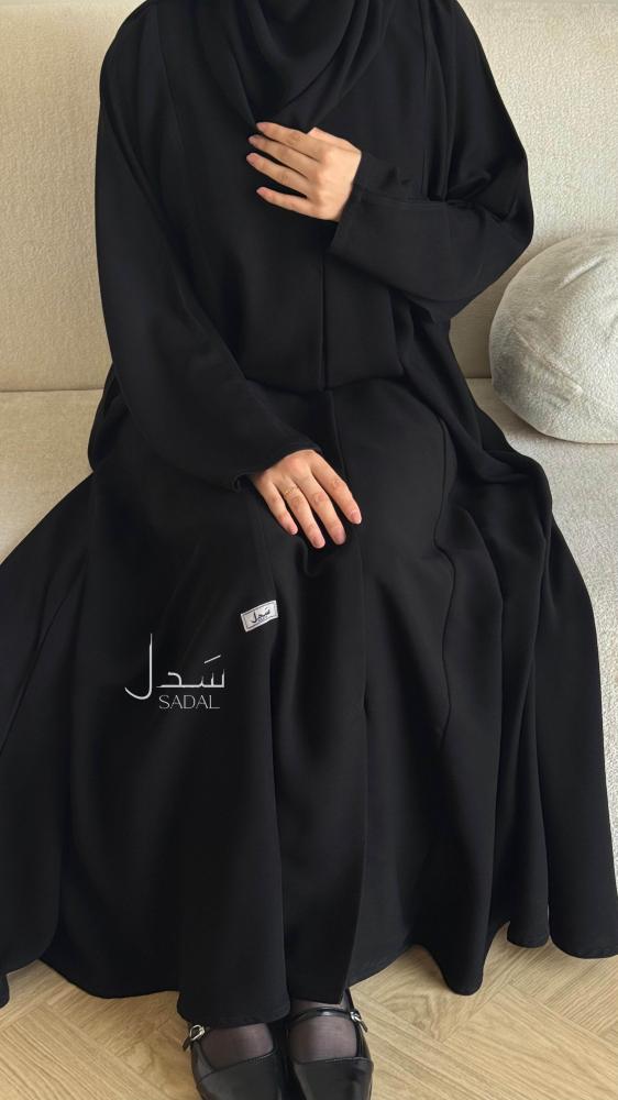 عباية كريب ملكي كلوش كامل مقفله بطقطق