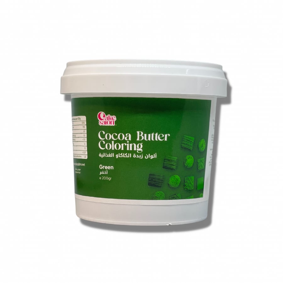 Cocoa butter food coloring is green