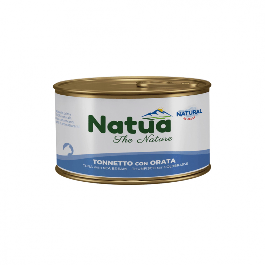 Natua اكل رطب للقطط البالغة بنكهة بالتونا مع سمك الدنيس 85 غرام