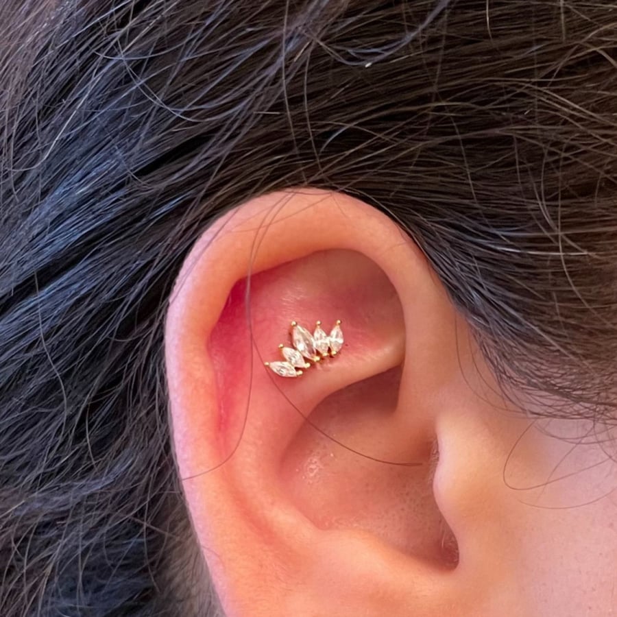 Stud Real silver crown 1 piece