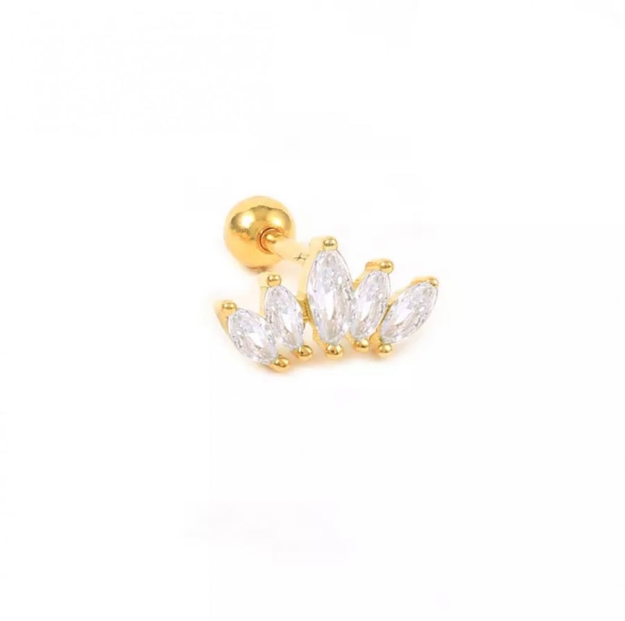 Stud Real silver crown 1 piece