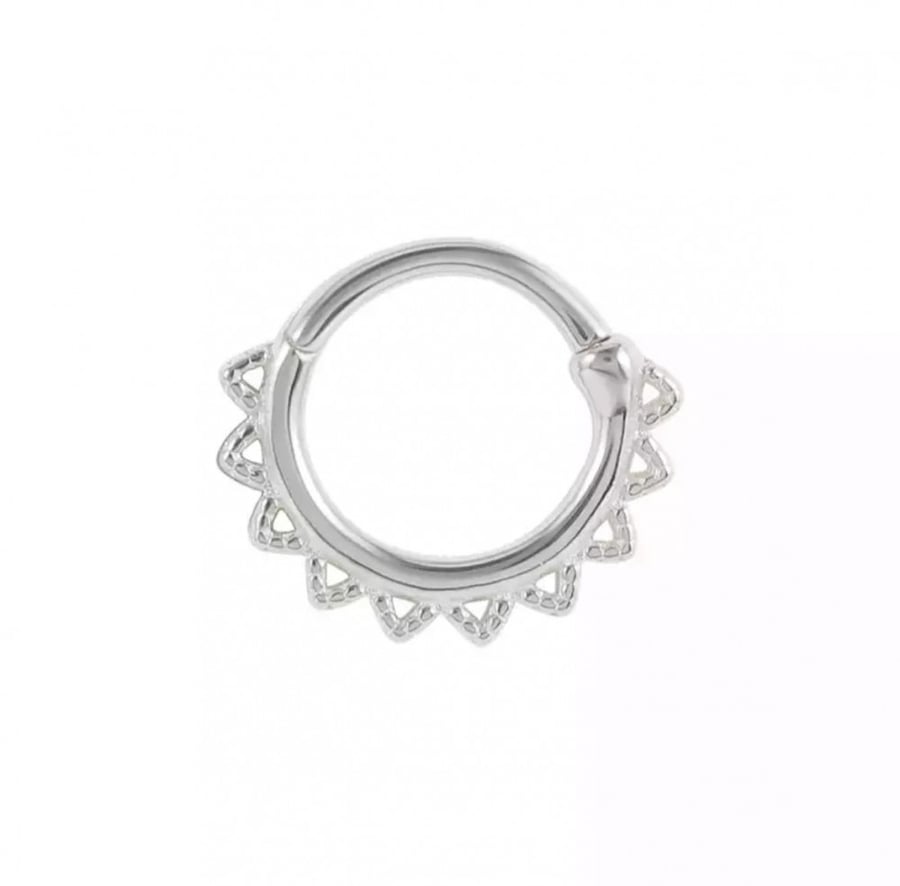 حلق Daith فضة صافي مطلي ذهب