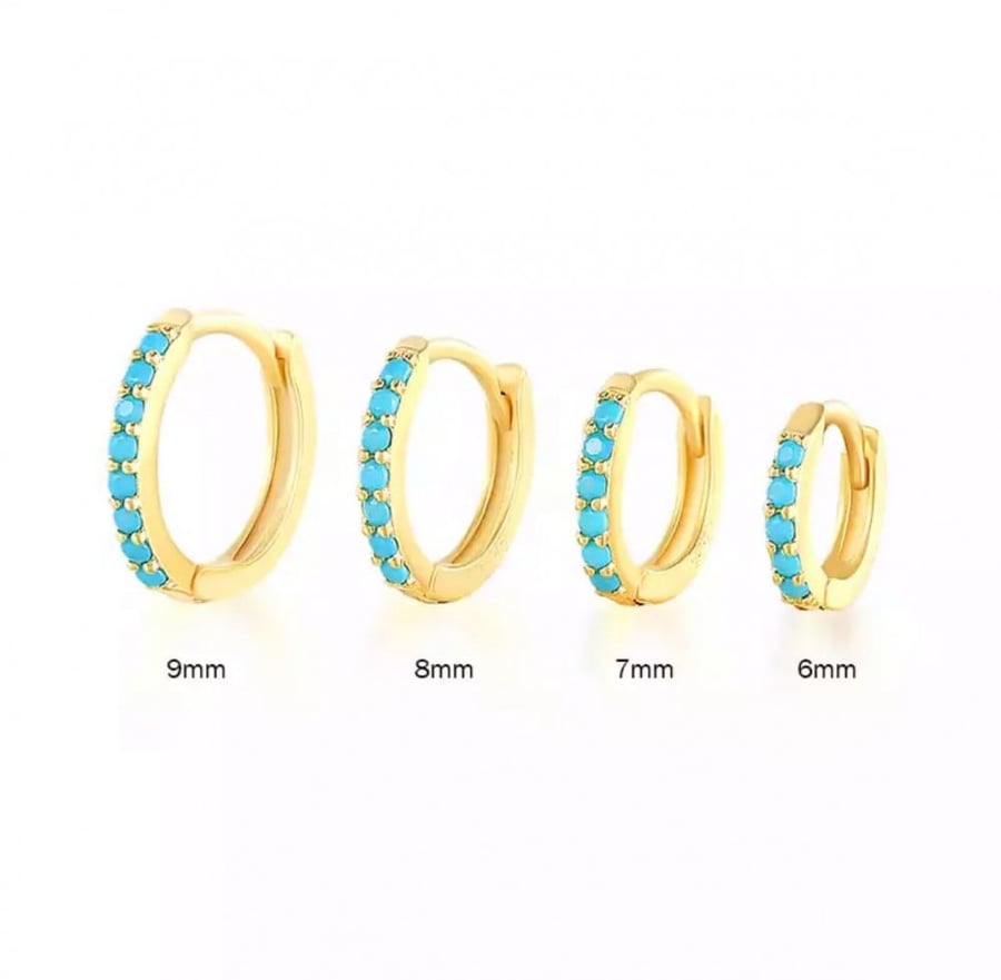 PURE SLIVER HOOPS GOLD PLATED 925S - 1 PIECE - DEFERENT SIZE