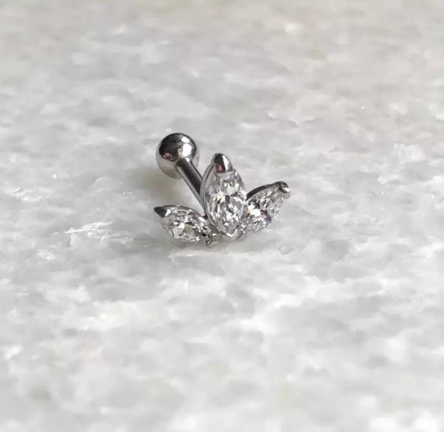 حلق فردة فضة مطلي ذهب stud