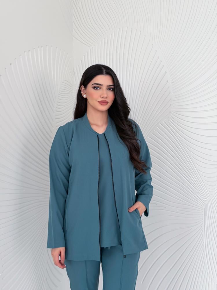 جاكت لون تيفاني غامق - موديل رقم ٢