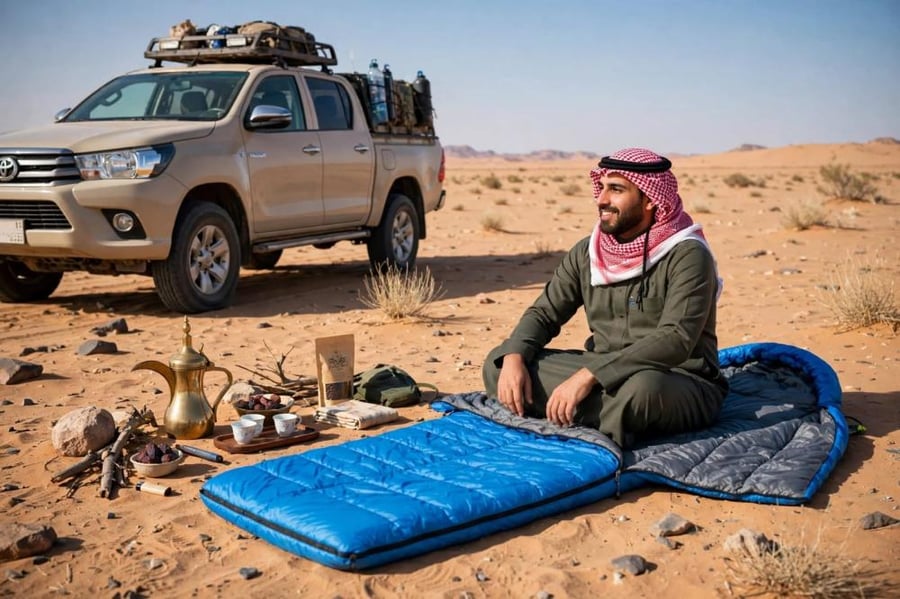 فراش نوم للرحلات والتخييم لون سماوي