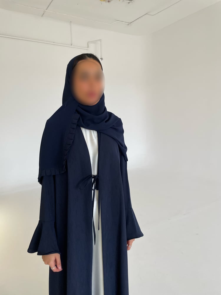 Navy Ruffled Abaya