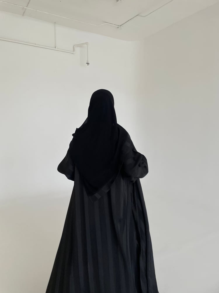 Striped Silk Abaya
