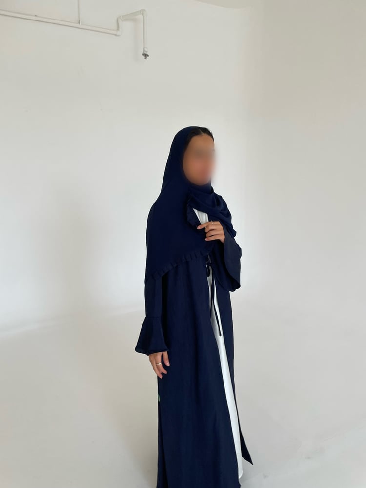 Navy Ruffled Abaya