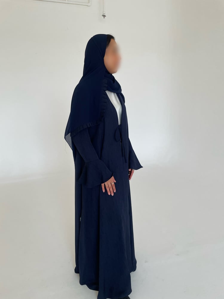 Navy Ruffled Abaya