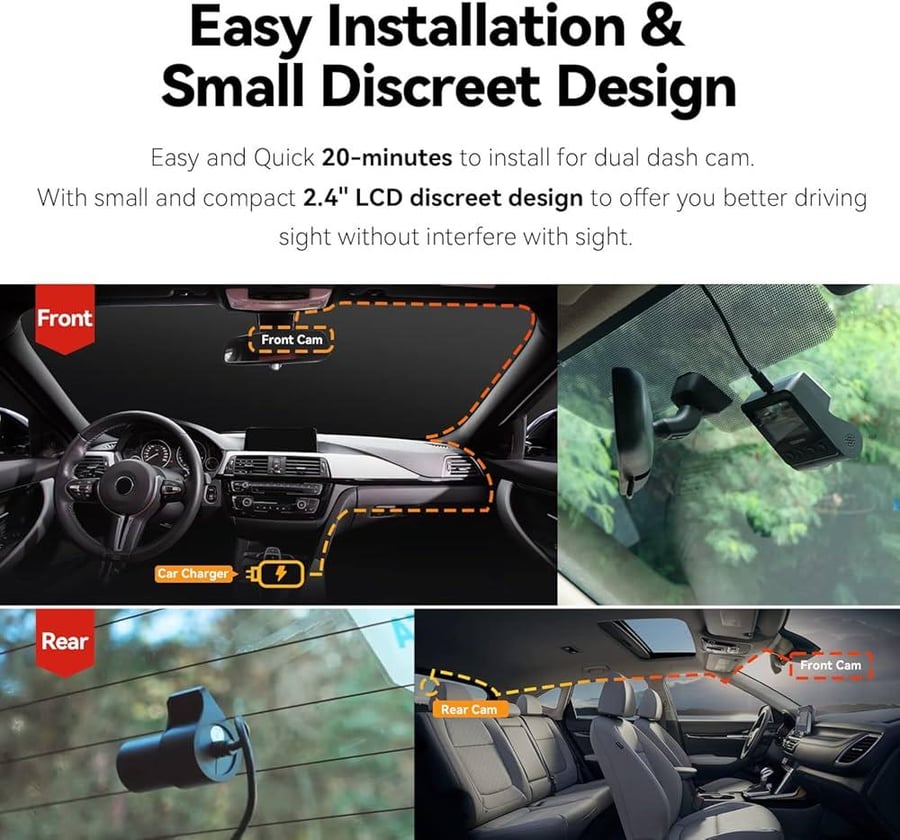 داش كام أمامية وخلفية DDPAI Z50 بدقة 4K مع GPS مدمج