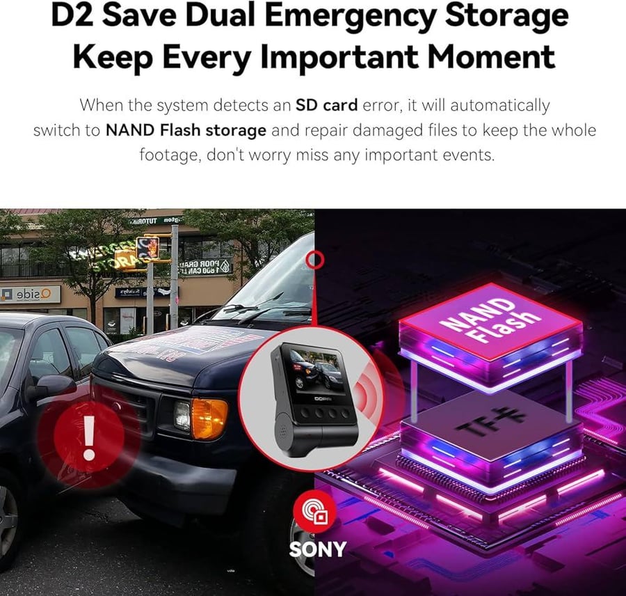 داش كام أمامية وخلفية DDPAI Z50 بدقة 4K مع GPS مدمج