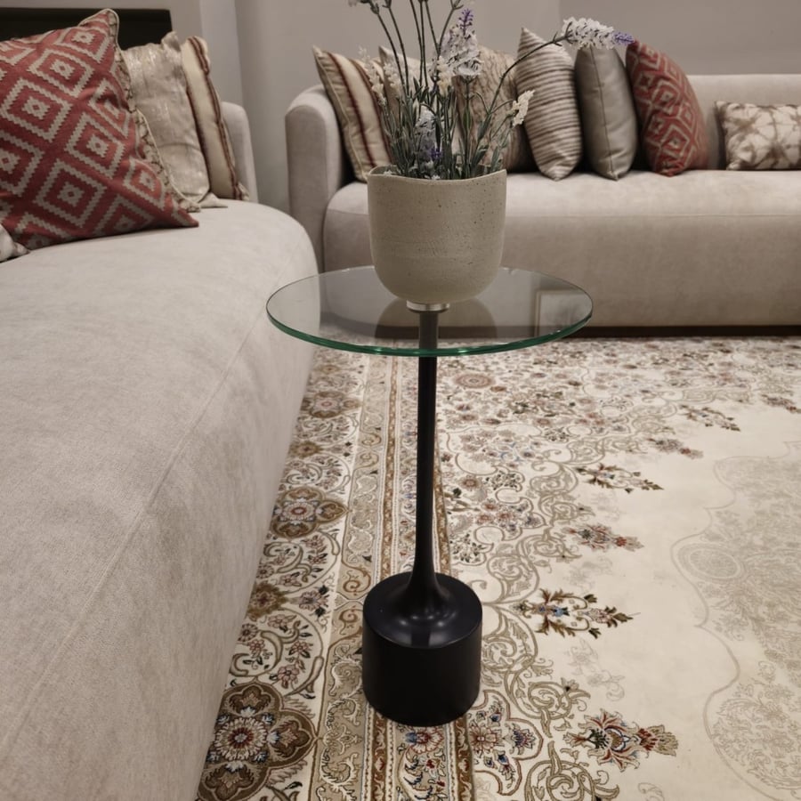 طاولة جانبية/زجاج شفاف/SIDE TABLE/CLEAR GLASS