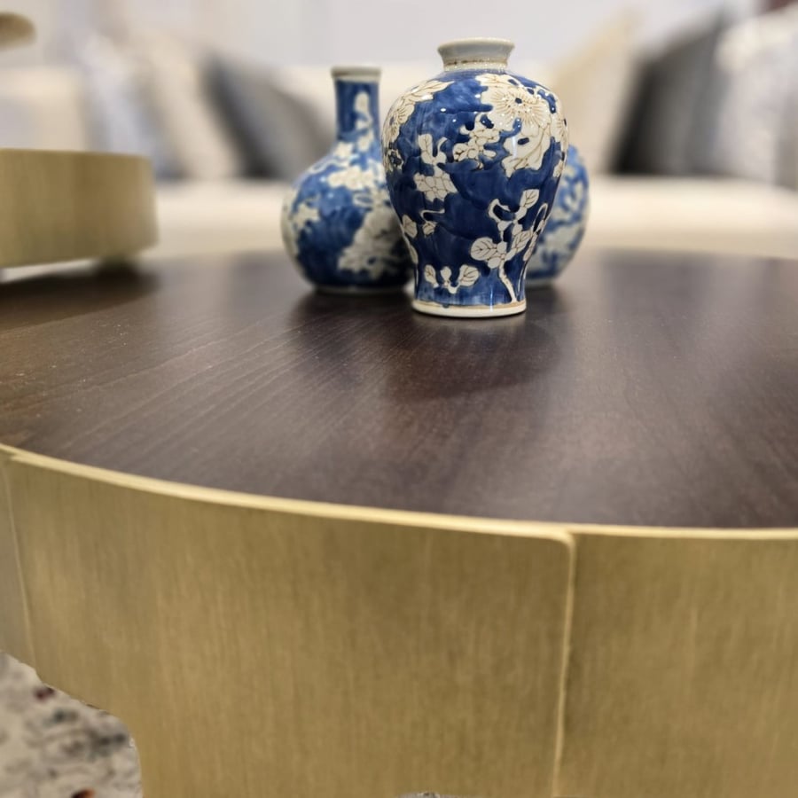 طاولة قهوة مع سطح خشبي (كبير) /(BIG) COFEE TABLE WITH WOODEN TOP