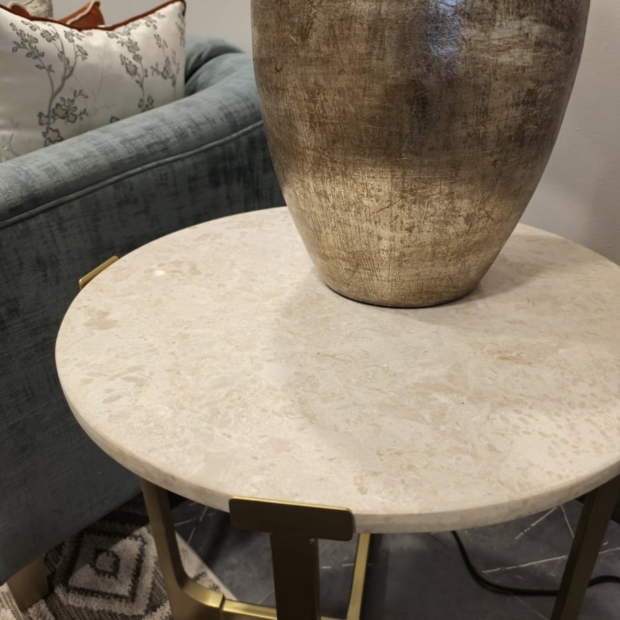 طاولة قهوة بسطح رخامي (صغير)/COFEE TABLE WITH MARBLE TOP (SMALL)