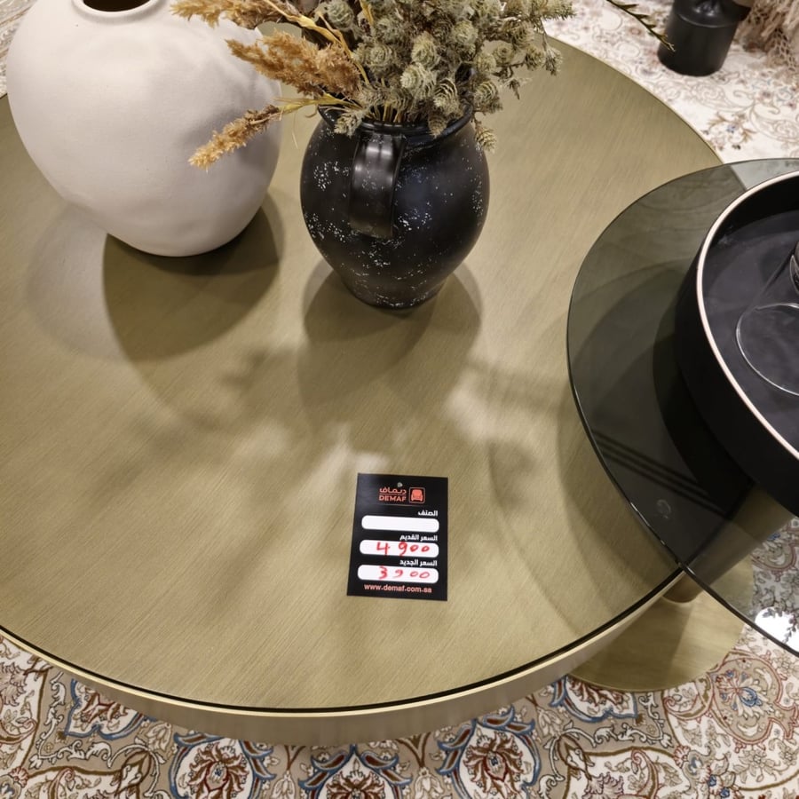 طاولة قهوة الجديدة بسطح خشبي (كبيرة) /NEW COFEE TABLE WITH WOODEN TOP (BIG)