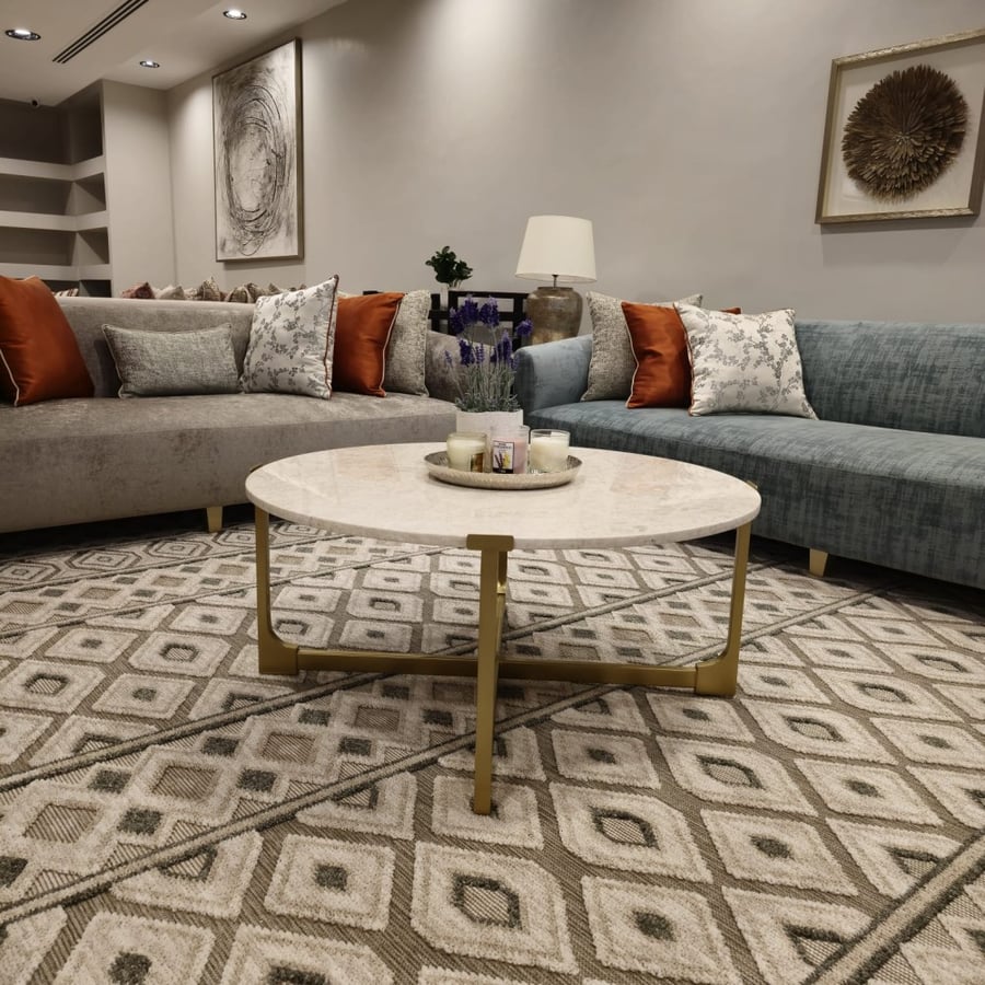 طاولة قهوة بسطح رخام (كبيرة)/COFEE TABLE WITH MARBLE TOP (BIG)