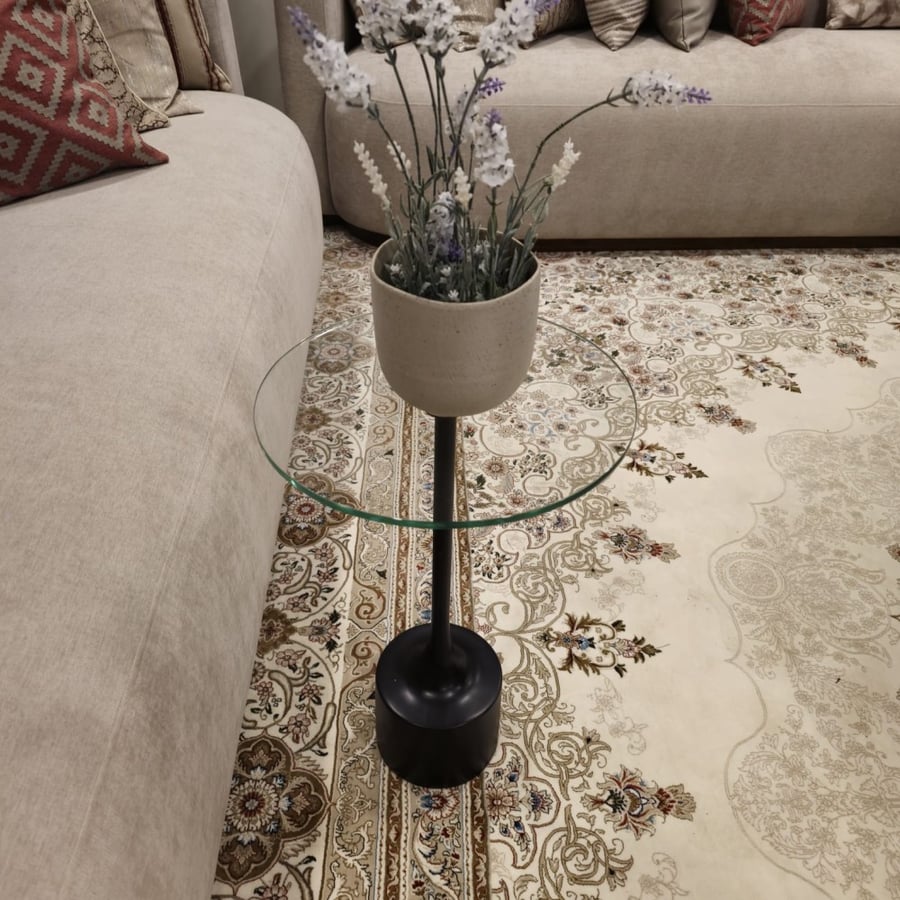 طاولة جانبية/زجاج شفاف/SIDE TABLE/CLEAR GLASS