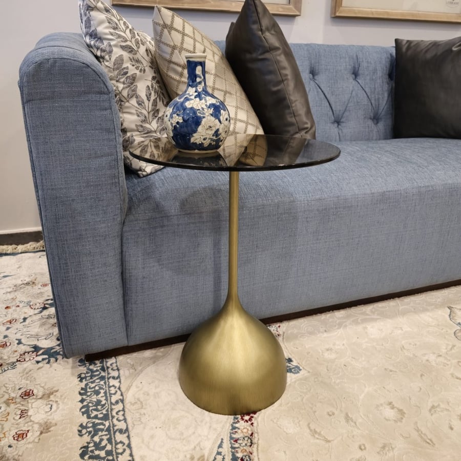 طاولة جانبية/زجاج شفاف/SIDE TABLE/BLACK GLASS