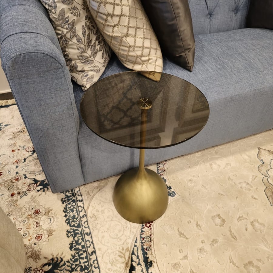 طاولة جانبية/زجاج شفاف/SIDE TABLE/BLACK GLASS