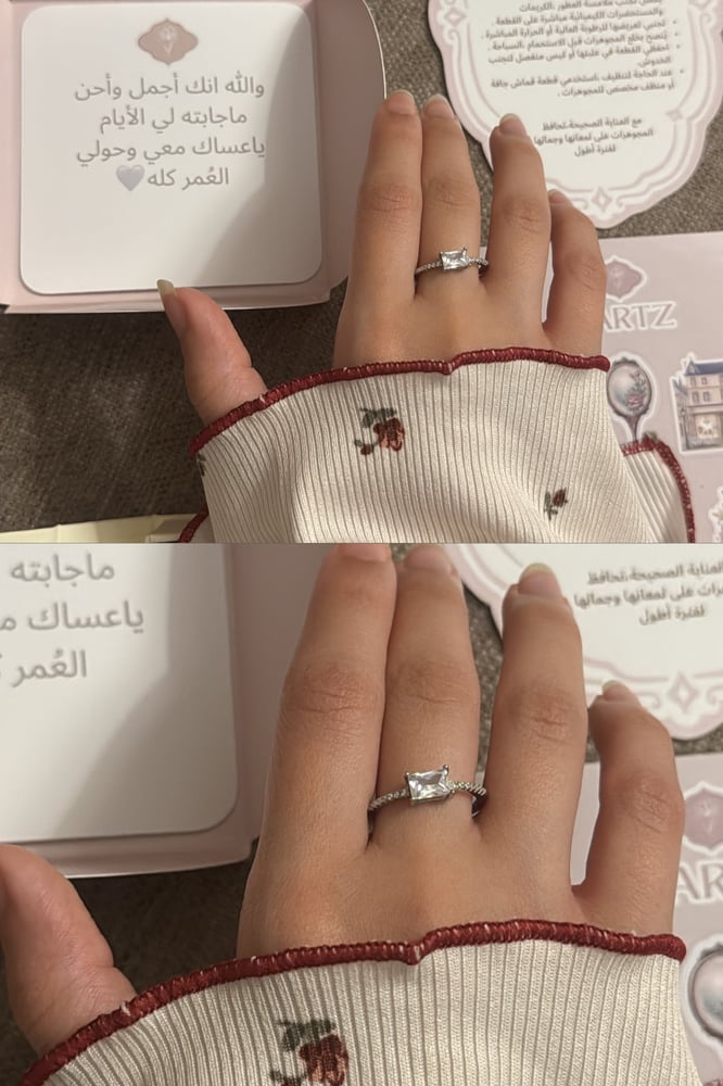 خاتم KARTZ نسائي فضه عيار 925 مطلي روديوم