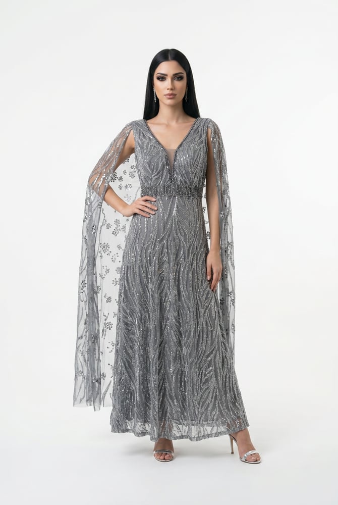 فستان سهرات رصاصي